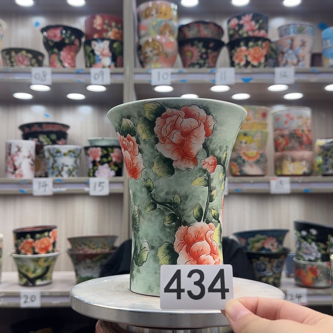 破***蝶花盆紫砂瑕疵瑕疵434