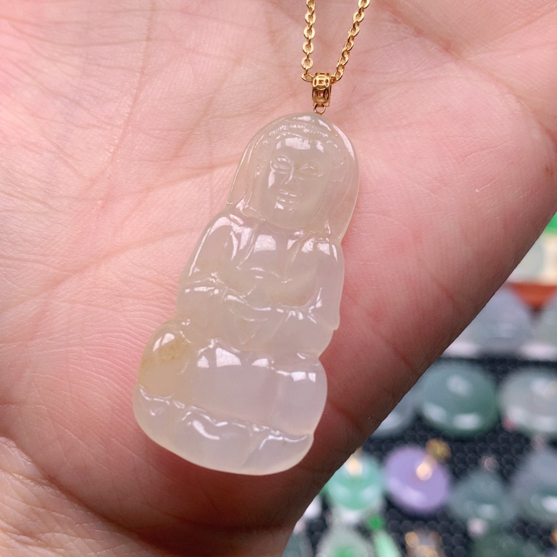 【闪购商品】翡翠吊坠(不含链)18K金镶嵌