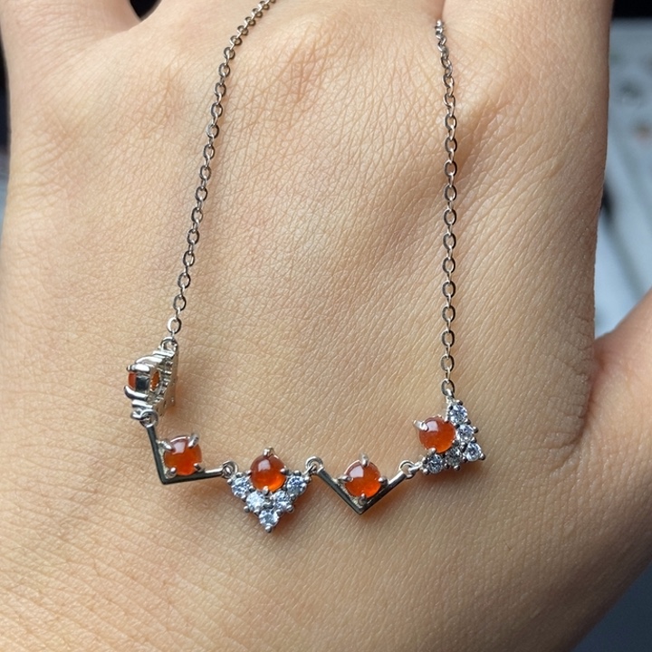 翡翠颈饰银S925镶嵌项链