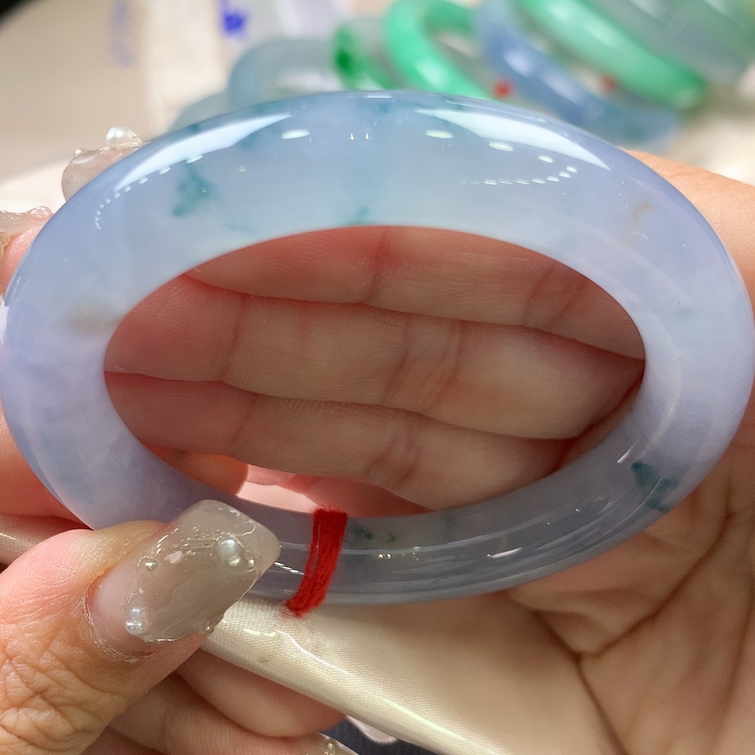 翡翠未镶嵌手镯50圆条