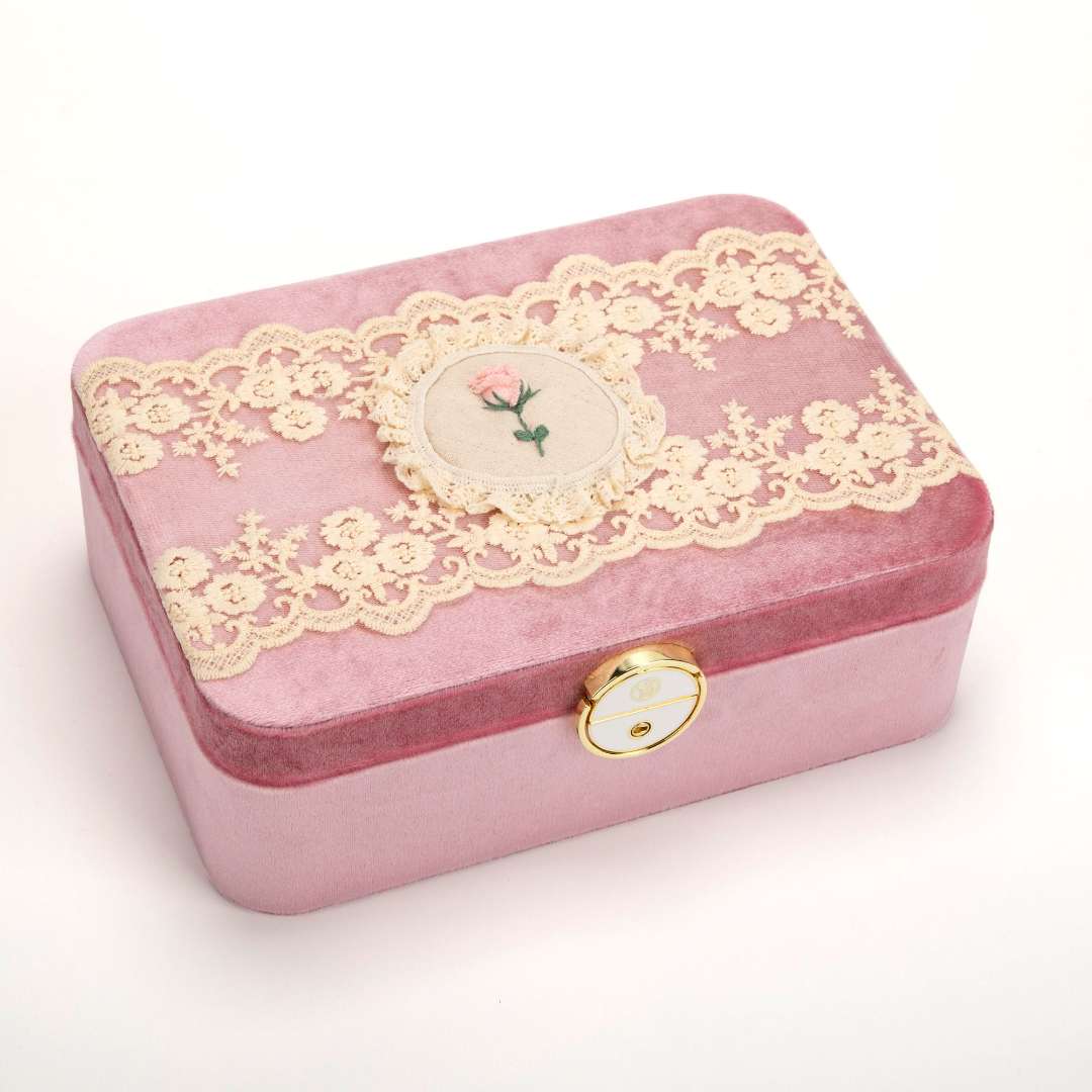 Sofis 首饰盒/箱 丝绒首饰盒精致耳饰复古轻奢大容量欧式珠宝盒