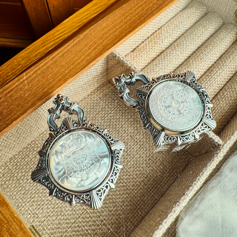 吊坠925银贝壳 旋转扎基拉姆吊坠纯银S925银饰配件配饰