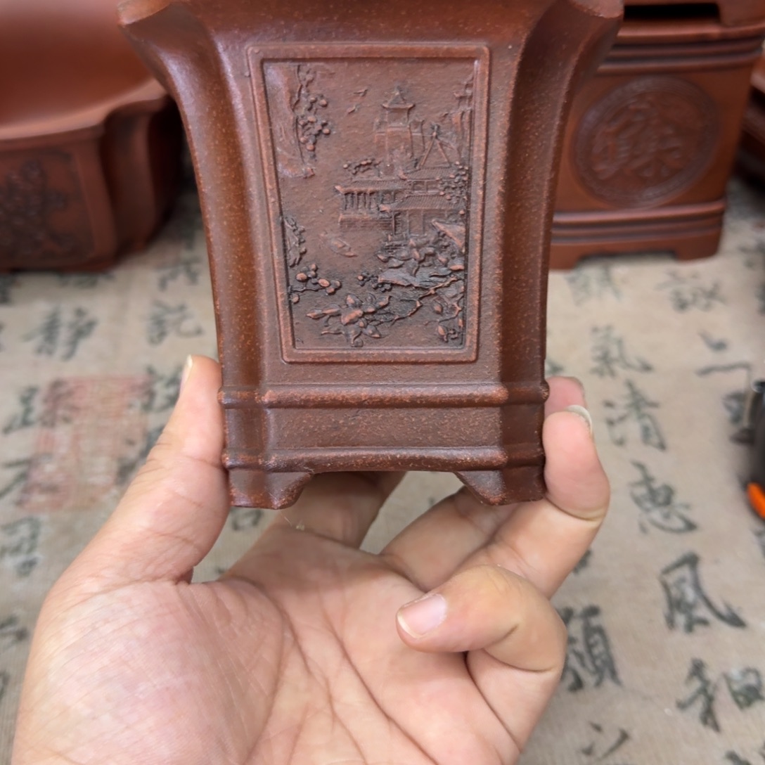 紫砂花盆9x10内经紫砂花盆