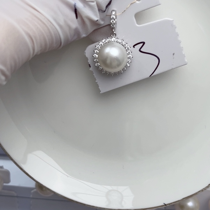 淡水珍珠耳饰银S925镶嵌