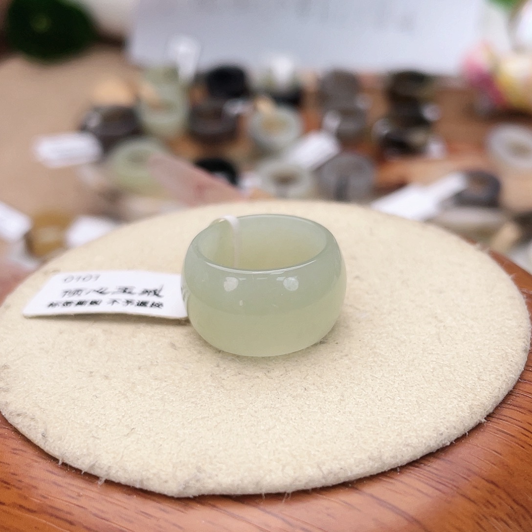 未镶嵌戒指和田玉（糖玉）c21晴水墩墩16.0不退货