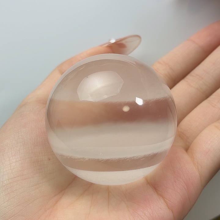 珠宝半成品水晶未镶嵌高透白兔毛50.9mm