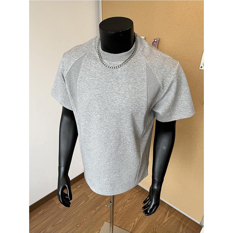 休闲T恤夏季半袖螺纹运动健身拼接短袖 升级版