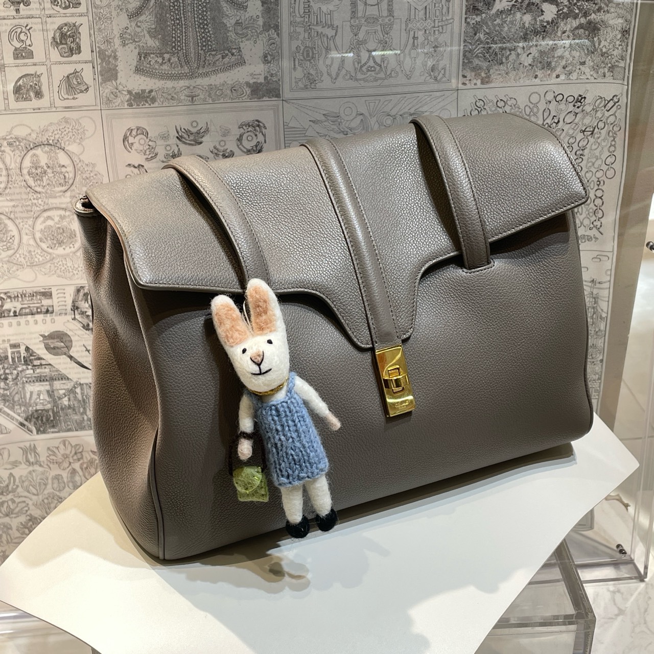 99新 Hermes/爱马仕 Celine soft16中号大象灰公文包