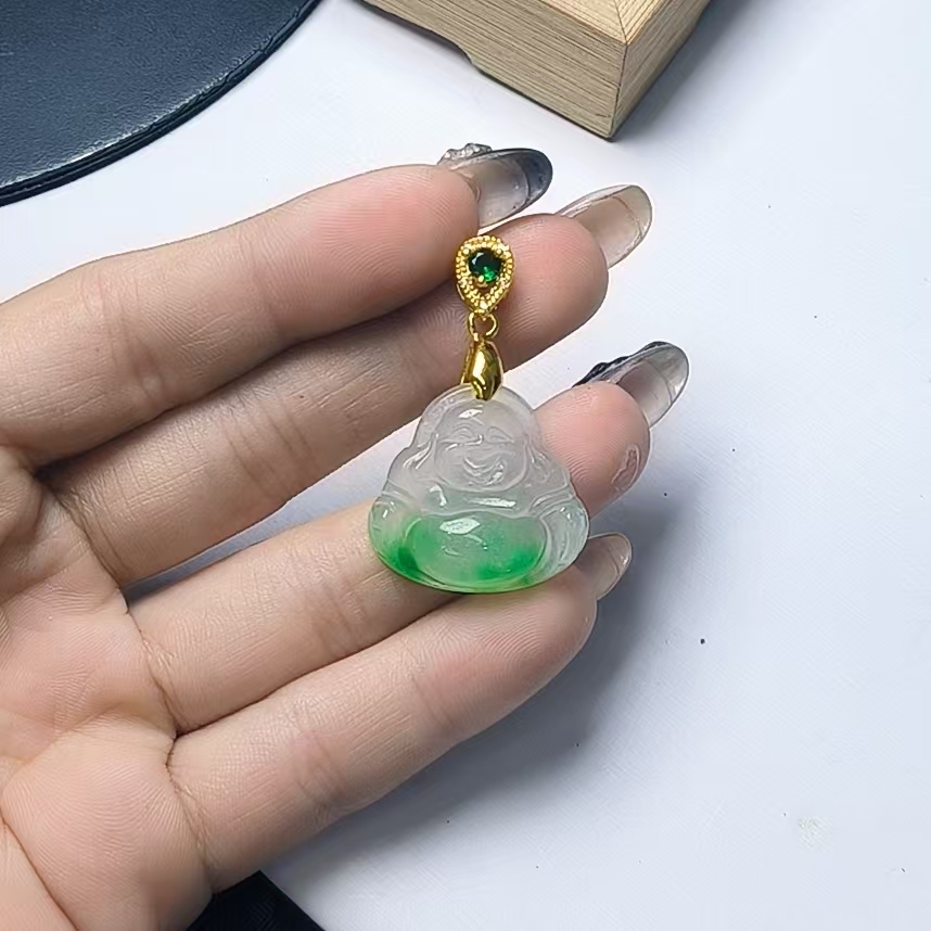 （聚宝严选）D0153绿飘花F小佛公精美气质时尚百搭妈妈款