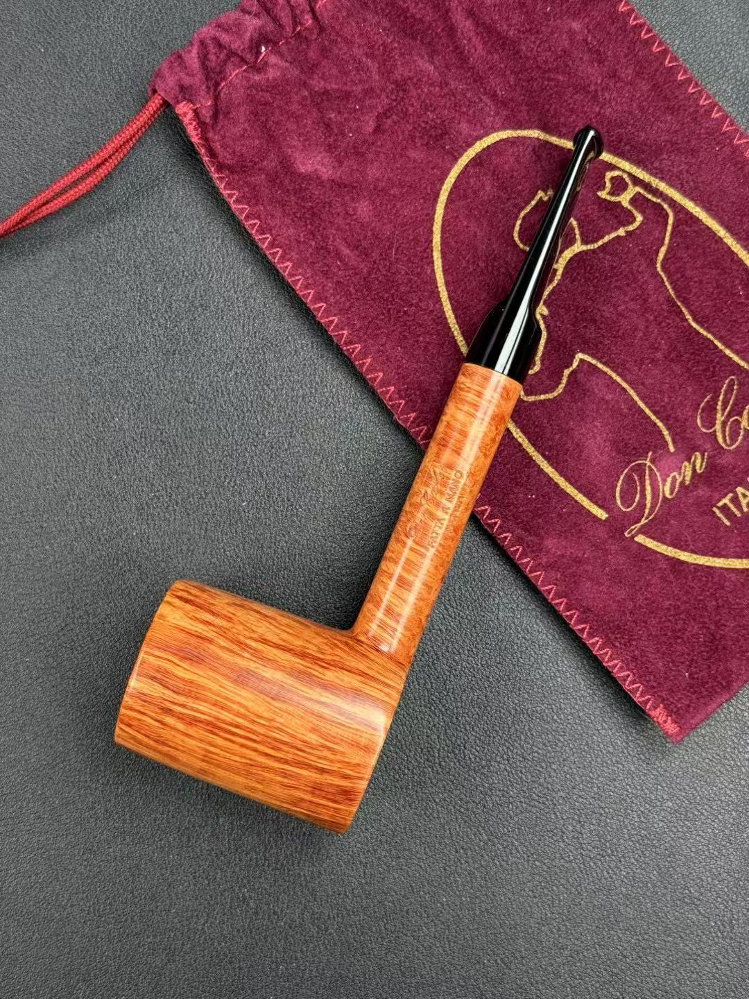 意大利音乐家高端三音符手工石楠木烟斗（内径20斗深43长155）