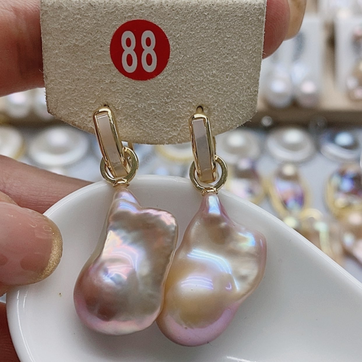 【闪购商品】淡水珍珠耳饰银S925镶嵌