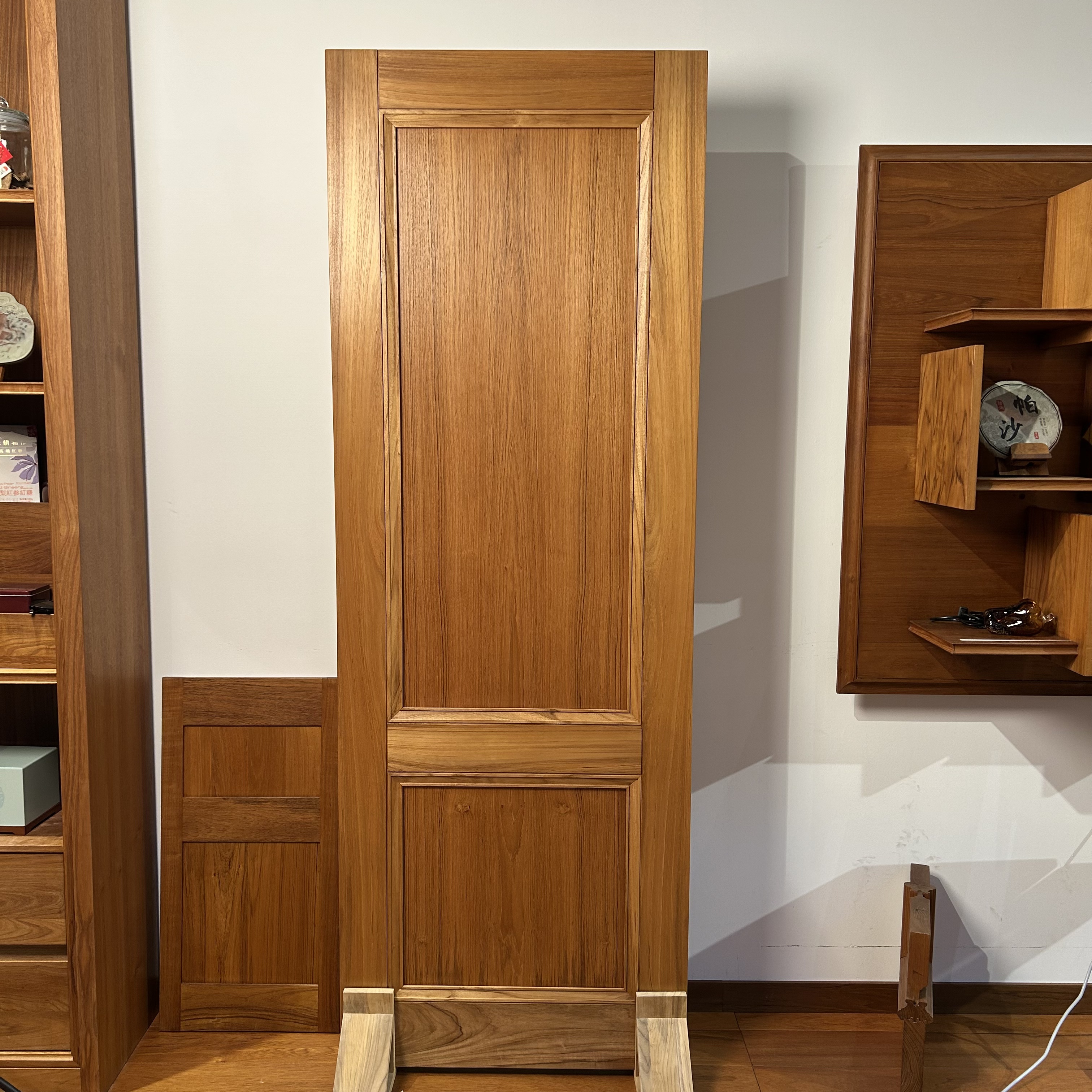 缅甸柚木原木/一木双开/超高品质原木门/门洞2300，900