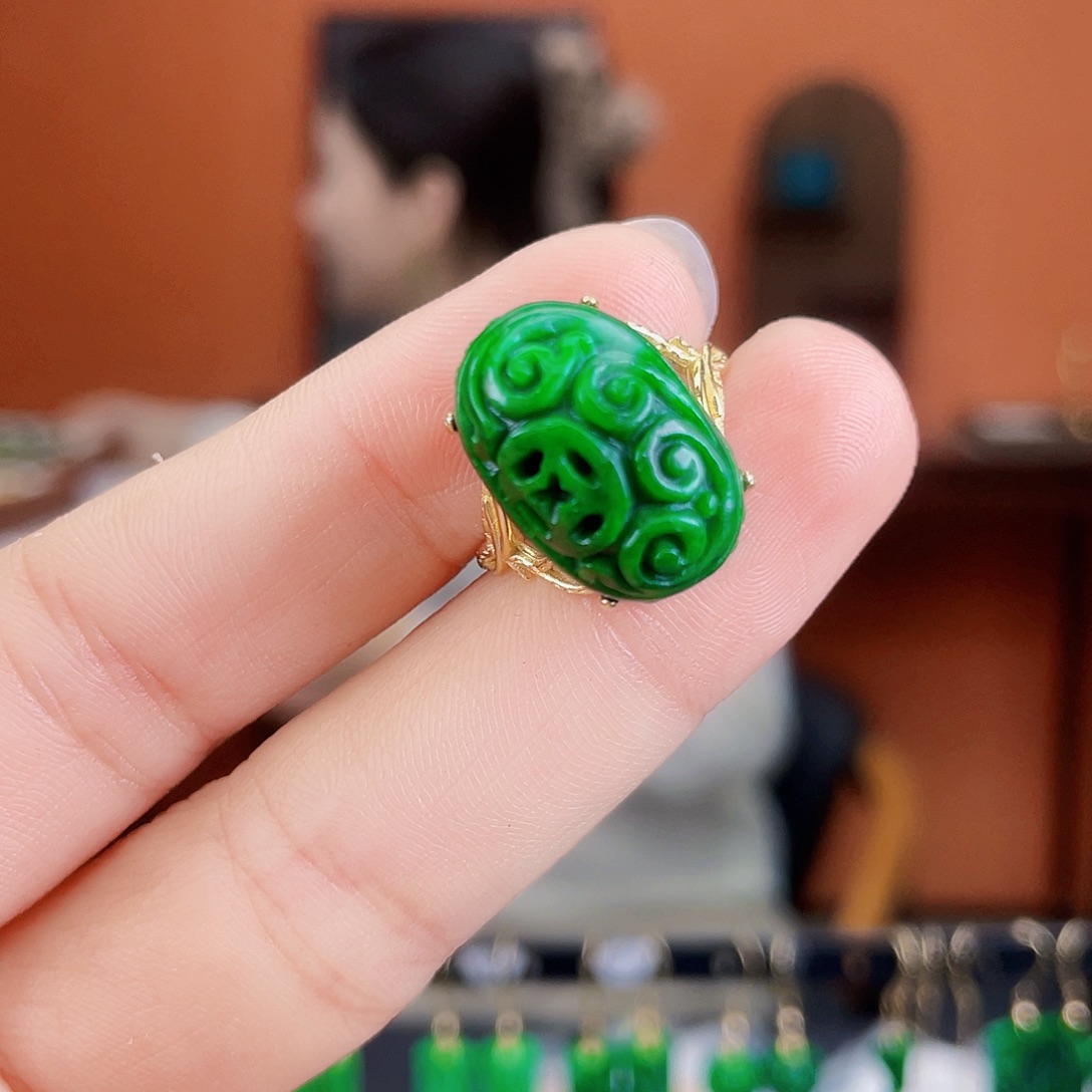 翡翠银S925镶嵌耳饰