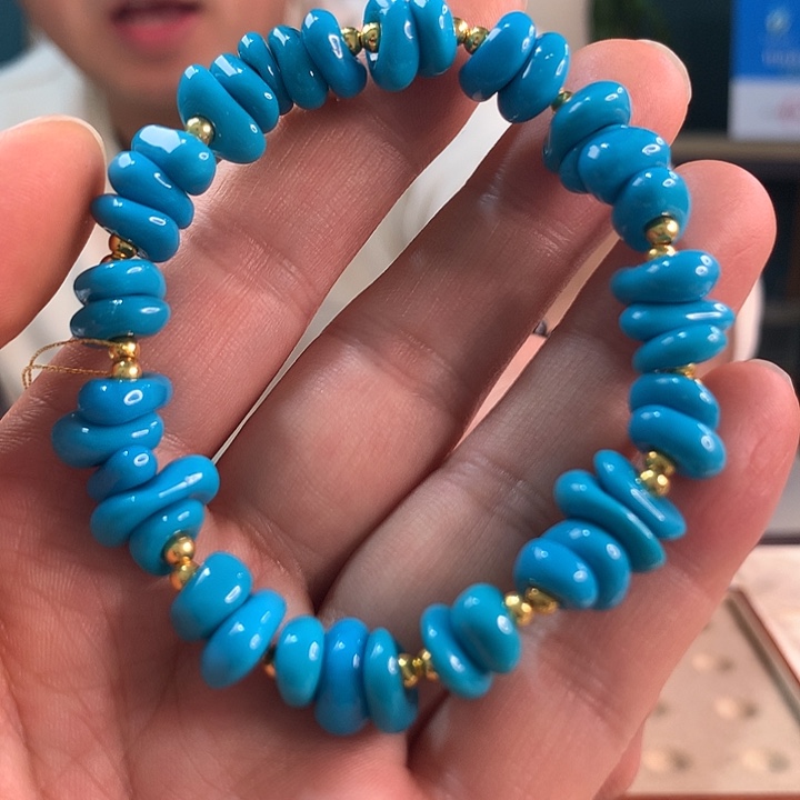 绿松石18K金镶嵌珠宝奇石