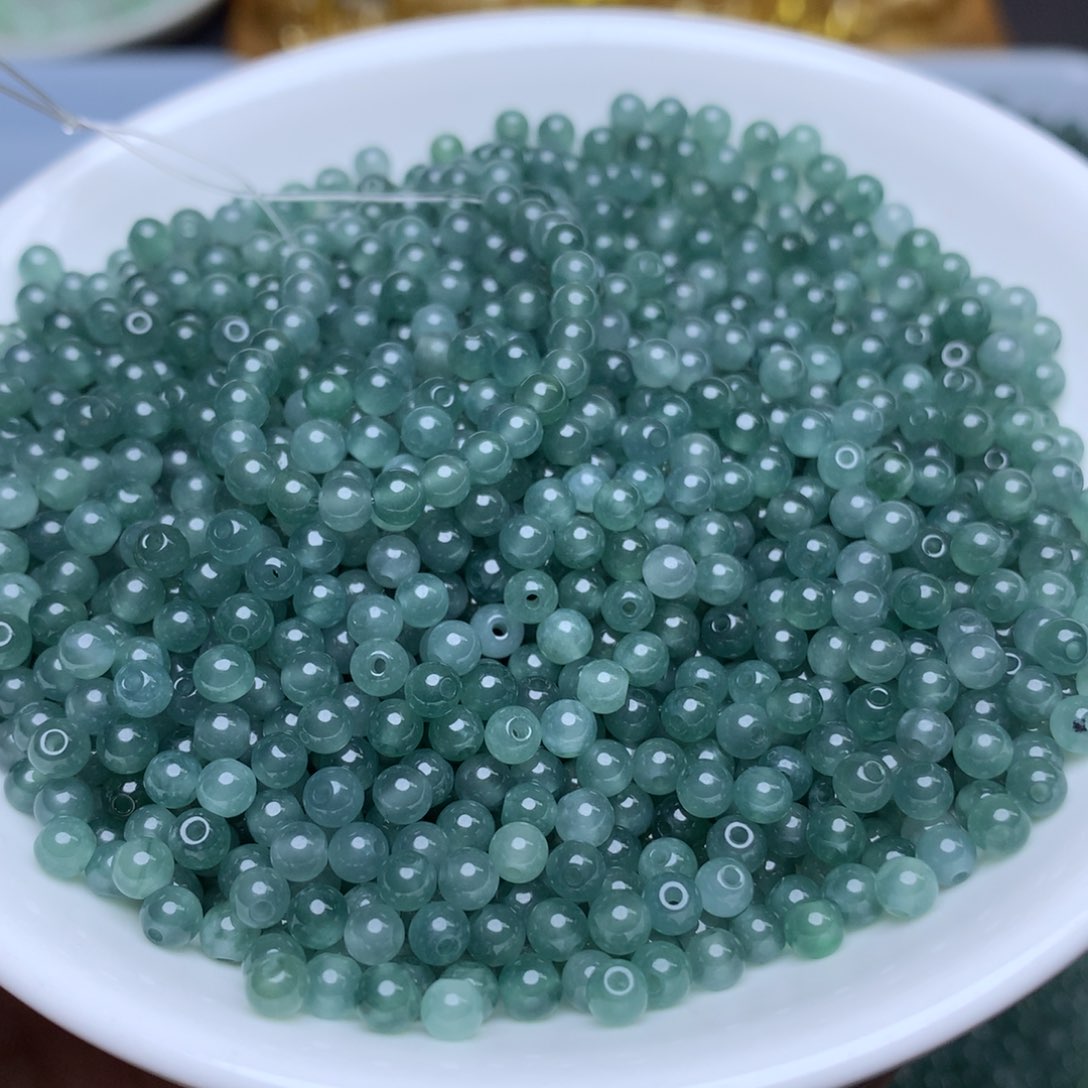 【闪购商品】翡翠手链未镶嵌卡3.5冰透蓝水100个