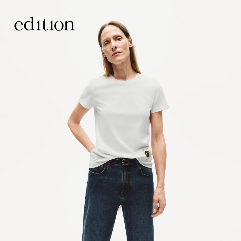 【商场同款】edition2025冬季新款棉感正肩短袖T恤#EBE4TEE008