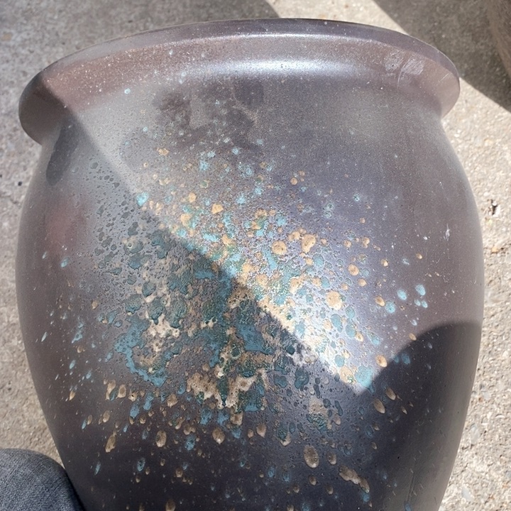 紫砂花盆高约30口约27