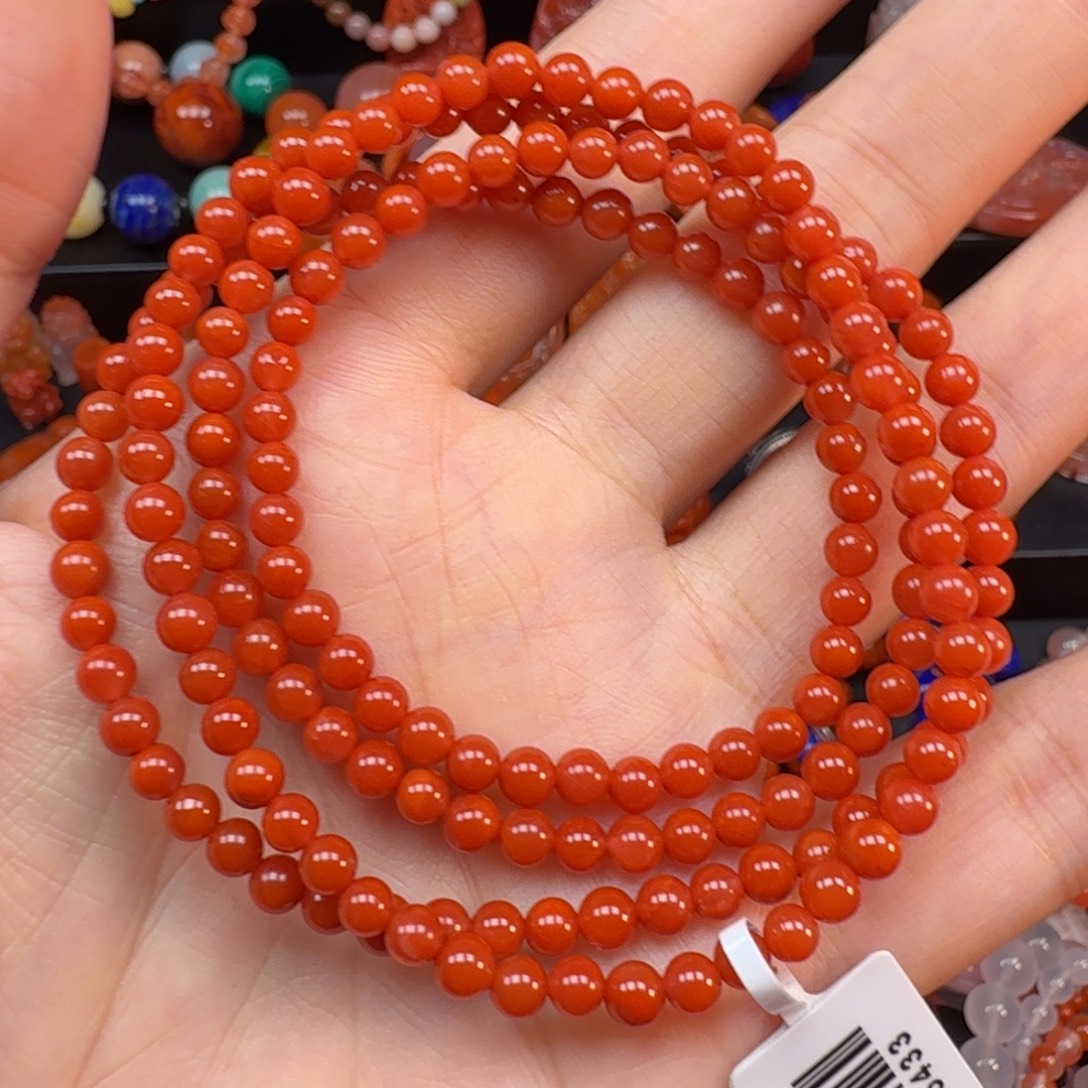 南红玛瑙未镶嵌手串4mm