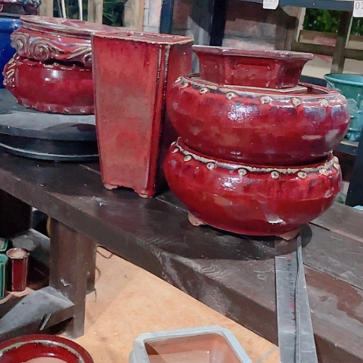 【闪购商品】长*松中国风柴烧花盆