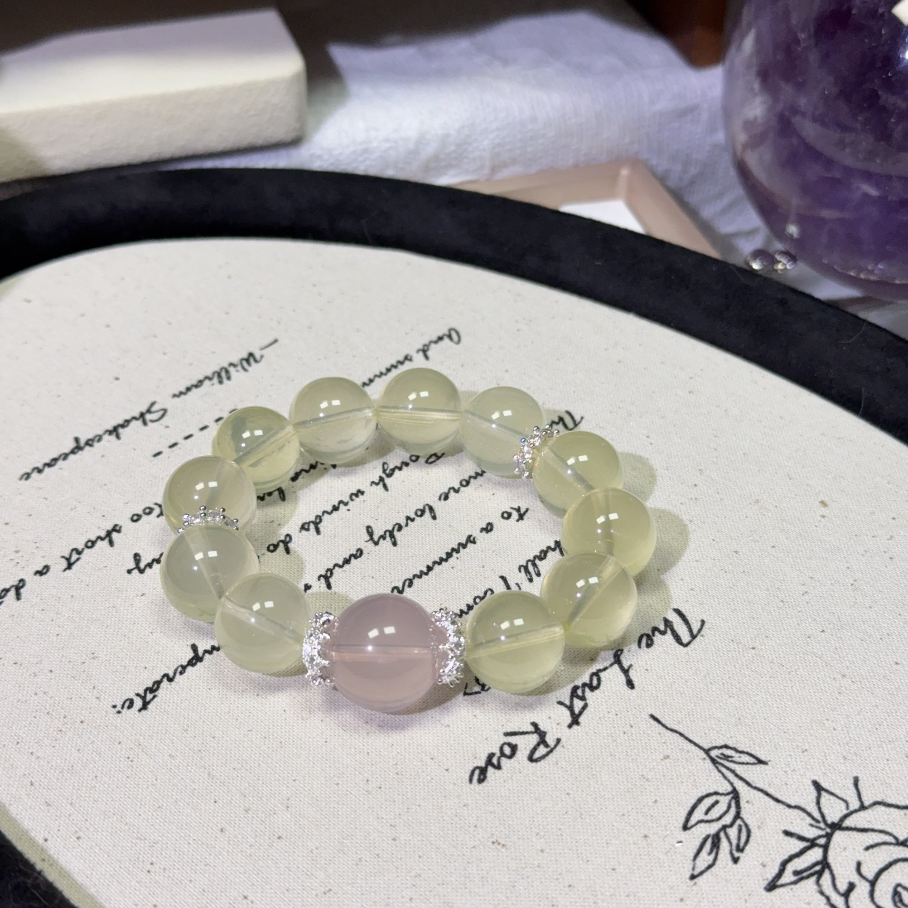 柠檬黄粉水晶设计款 无滤镜 过百带证书 手围默认13-17