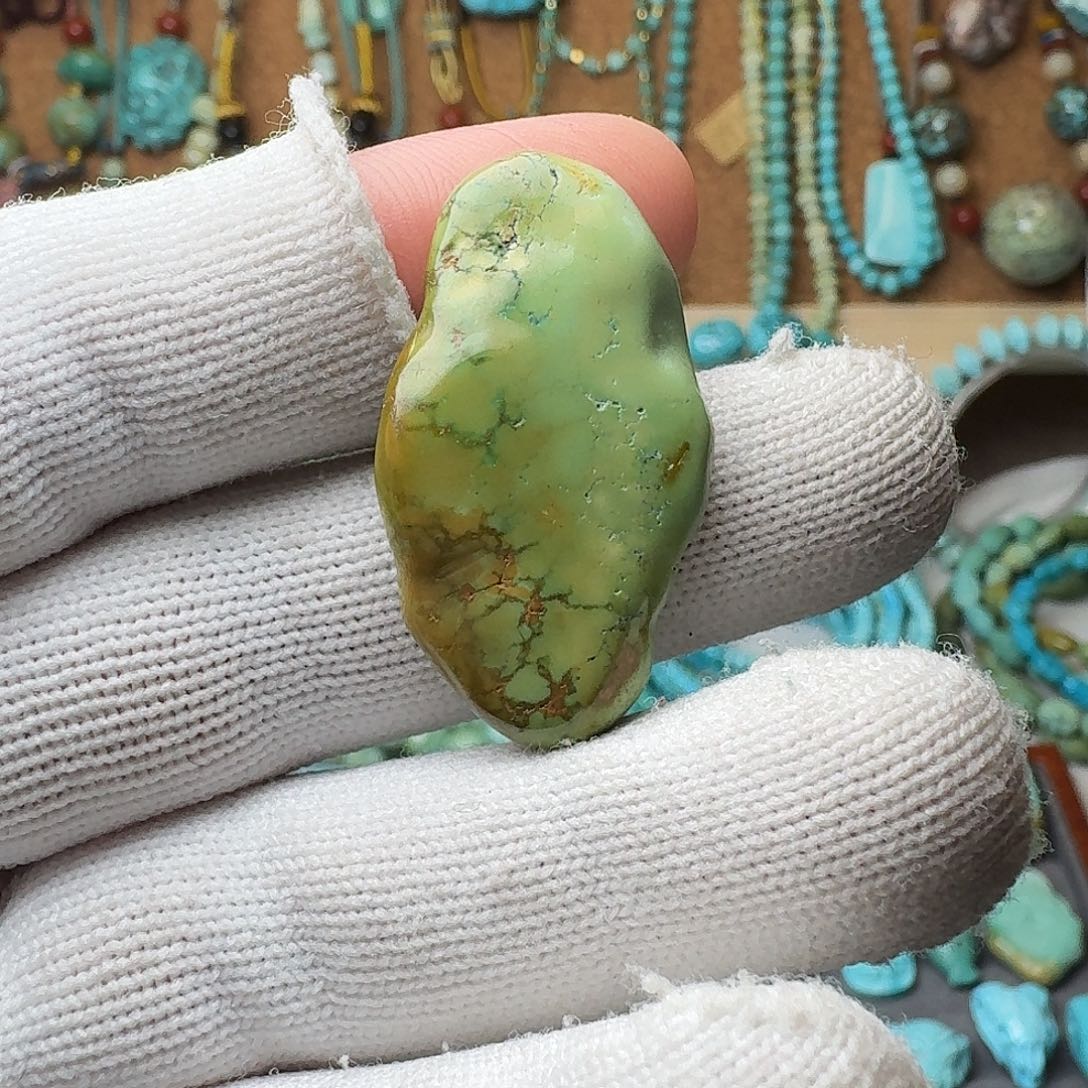 绿松石珠宝奇石未镶嵌奕*35mm