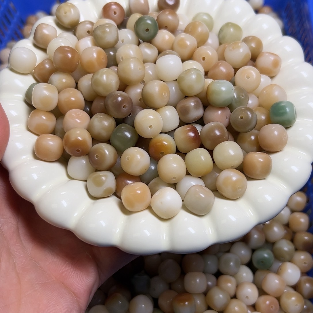 菩提根/象牙果吊坠卡12水墨画桶珠100颗
