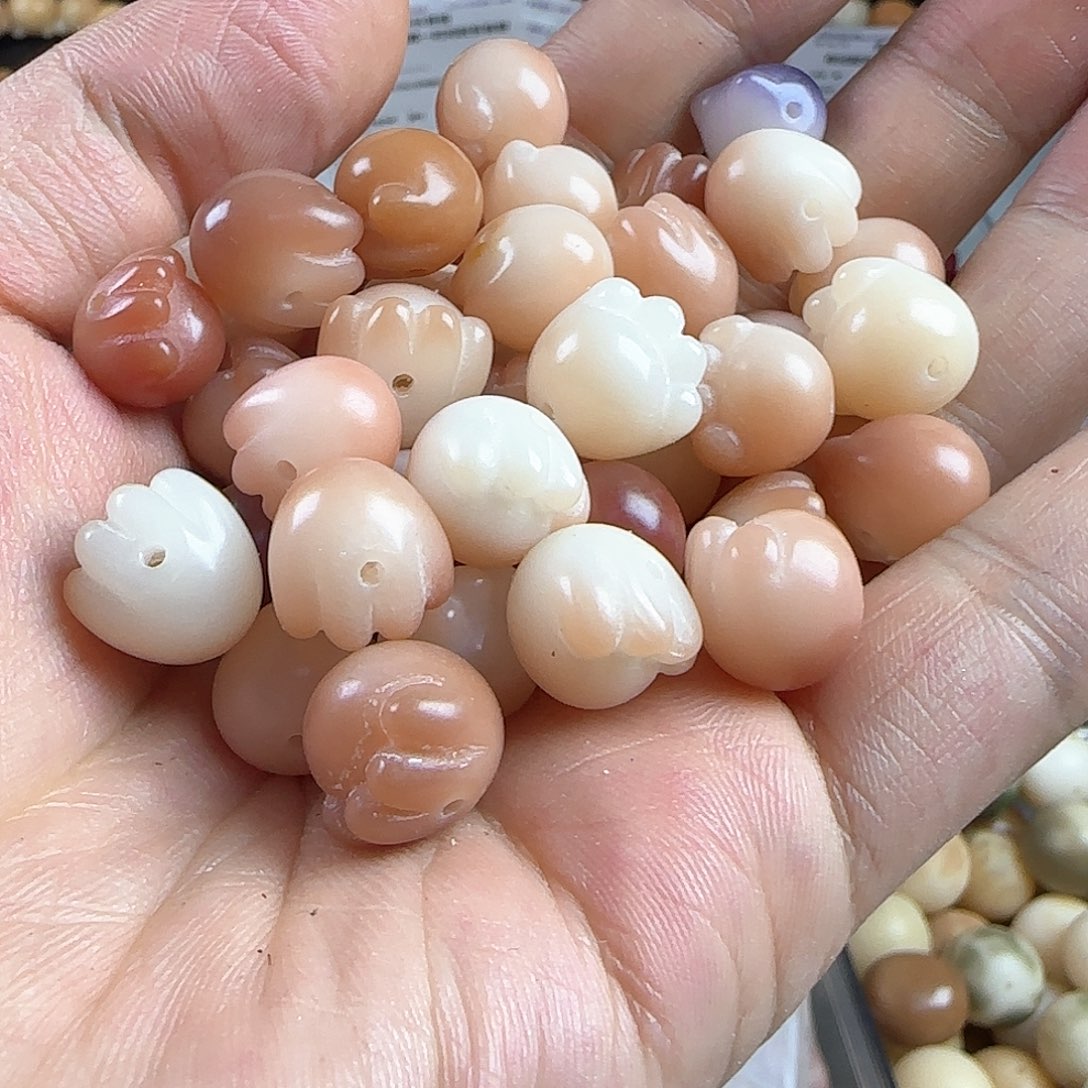 菩提根/象牙果手串卡12粉色猫爪20颗