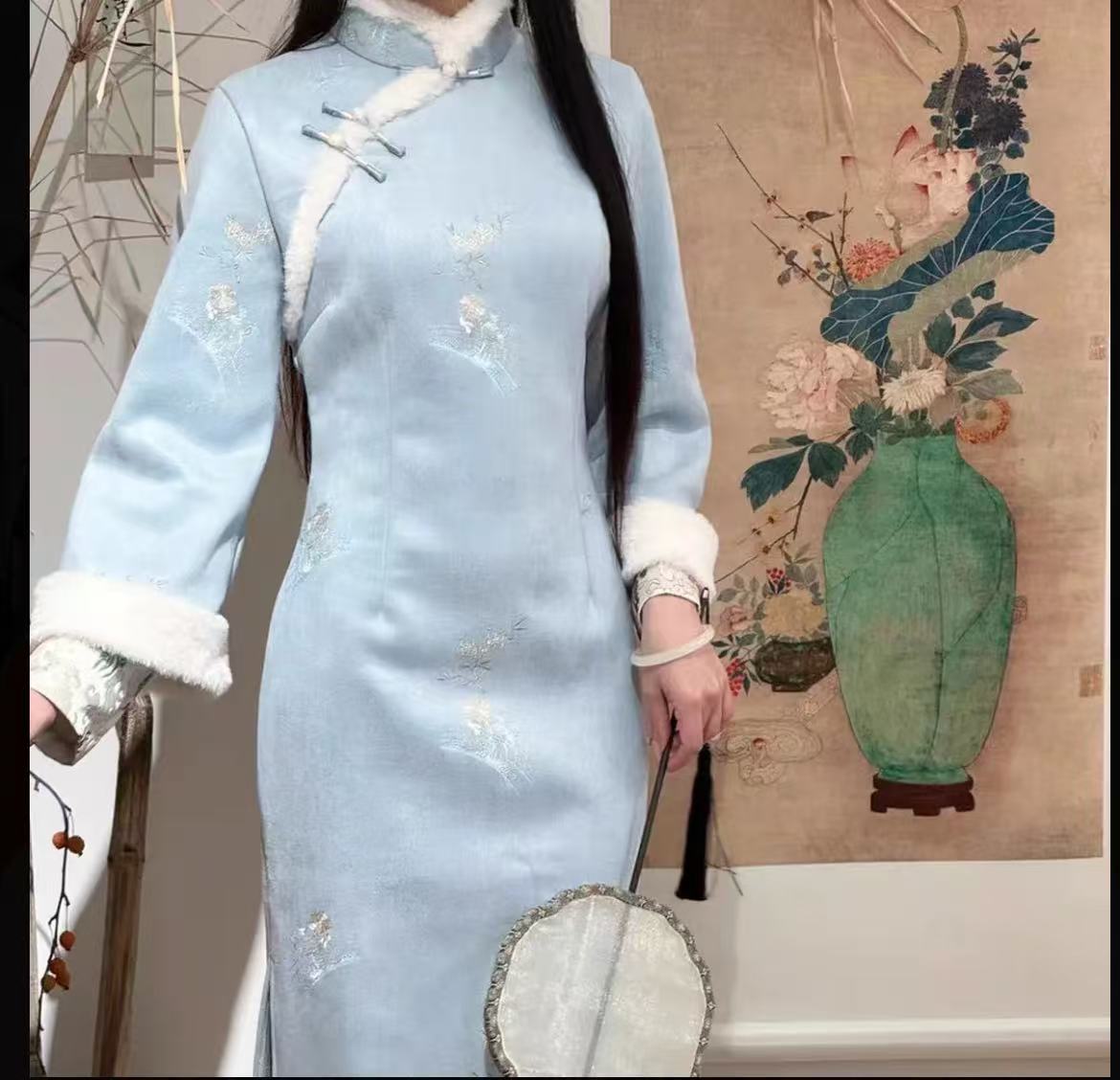 【如梦令】上上签 素雅新中式冬款旗袍套装2025新款民国风古典气质