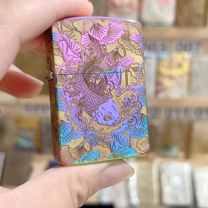 佐罗910彩冰精雕年年有鱼火机