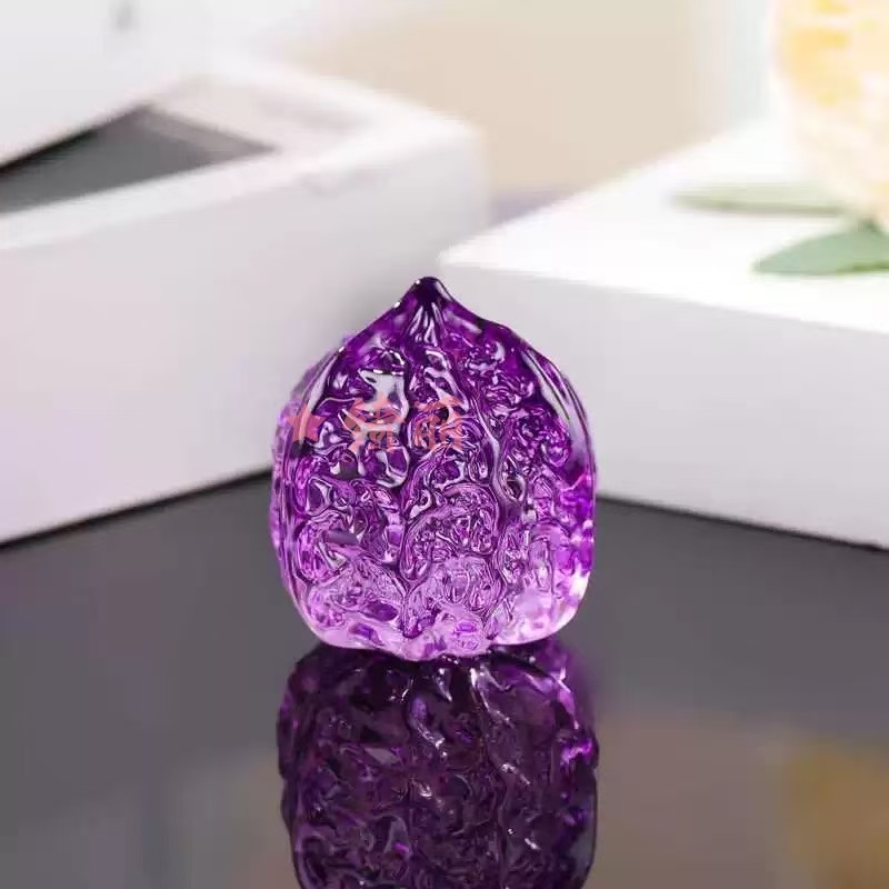 拍一发二-轻奢水晶文玩紫色核桃摆件手指锻炼盘核桃桌面装饰