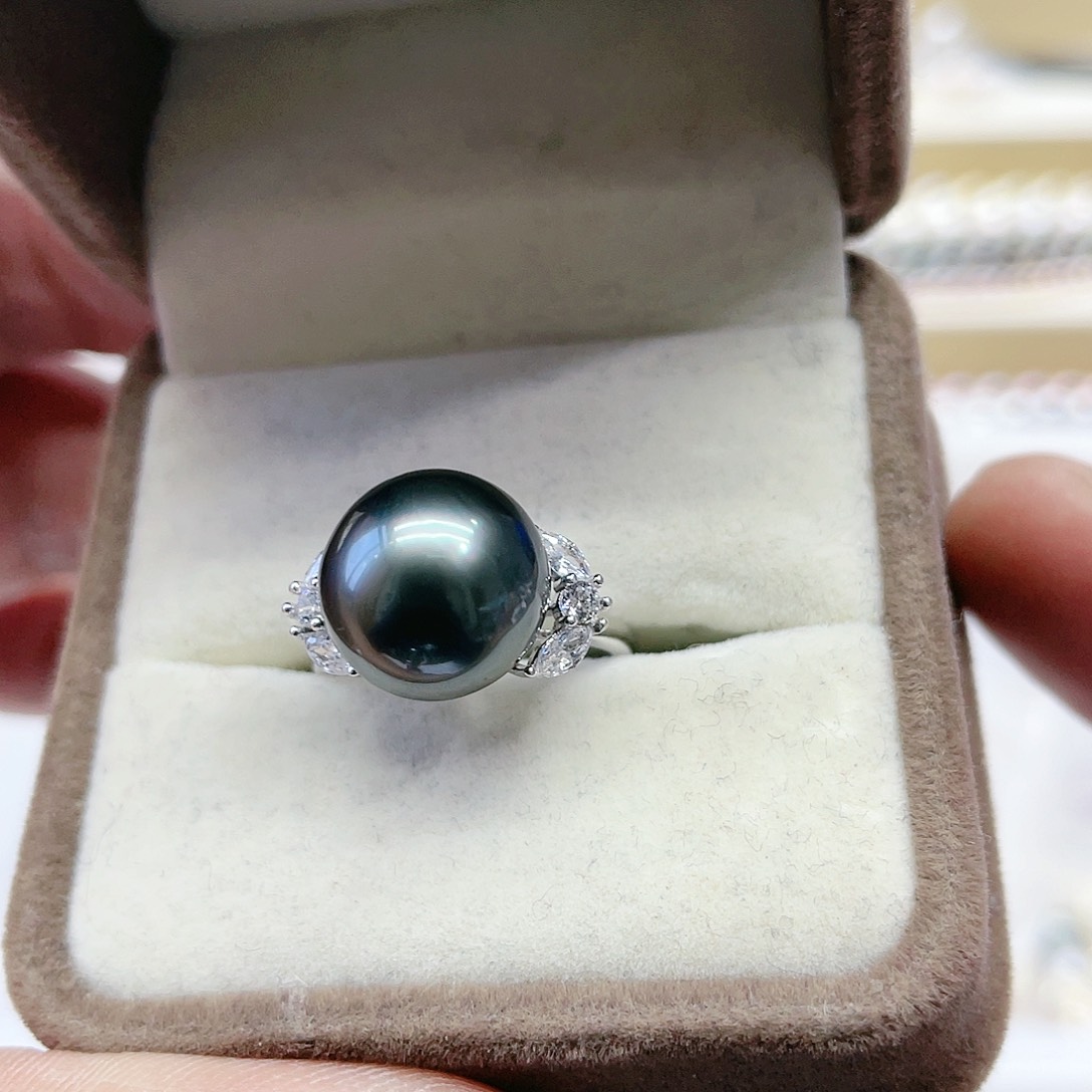 海水珍珠戒指银S925镶嵌