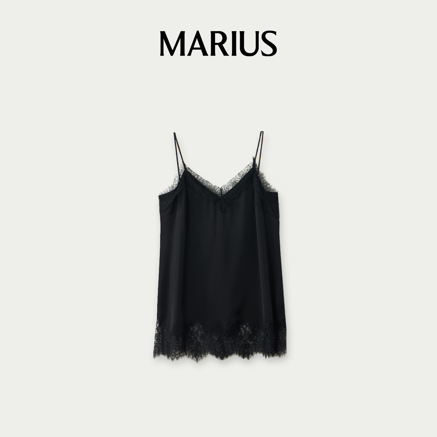 MARIUS"浪漫芭蕾"不规则下摆蕾丝拼接长 吊带