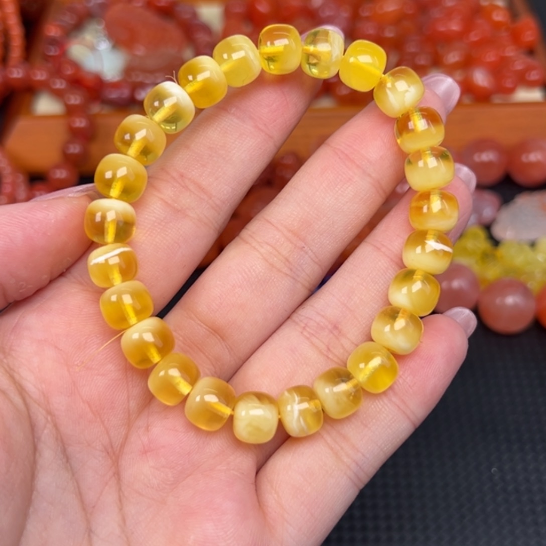 琥珀未镶嵌手链手串