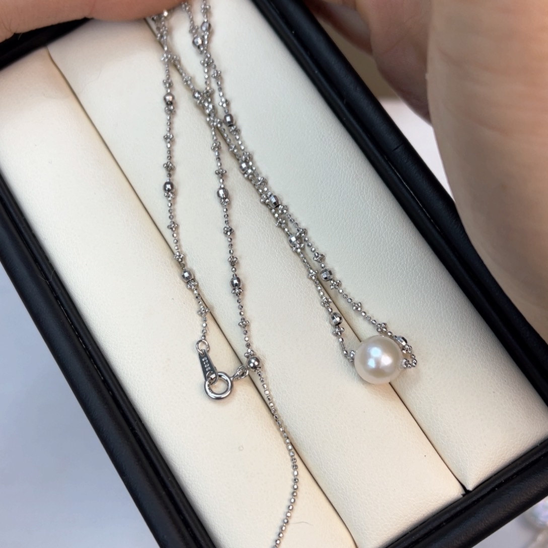 淡水珍珠颈饰银S925镶嵌