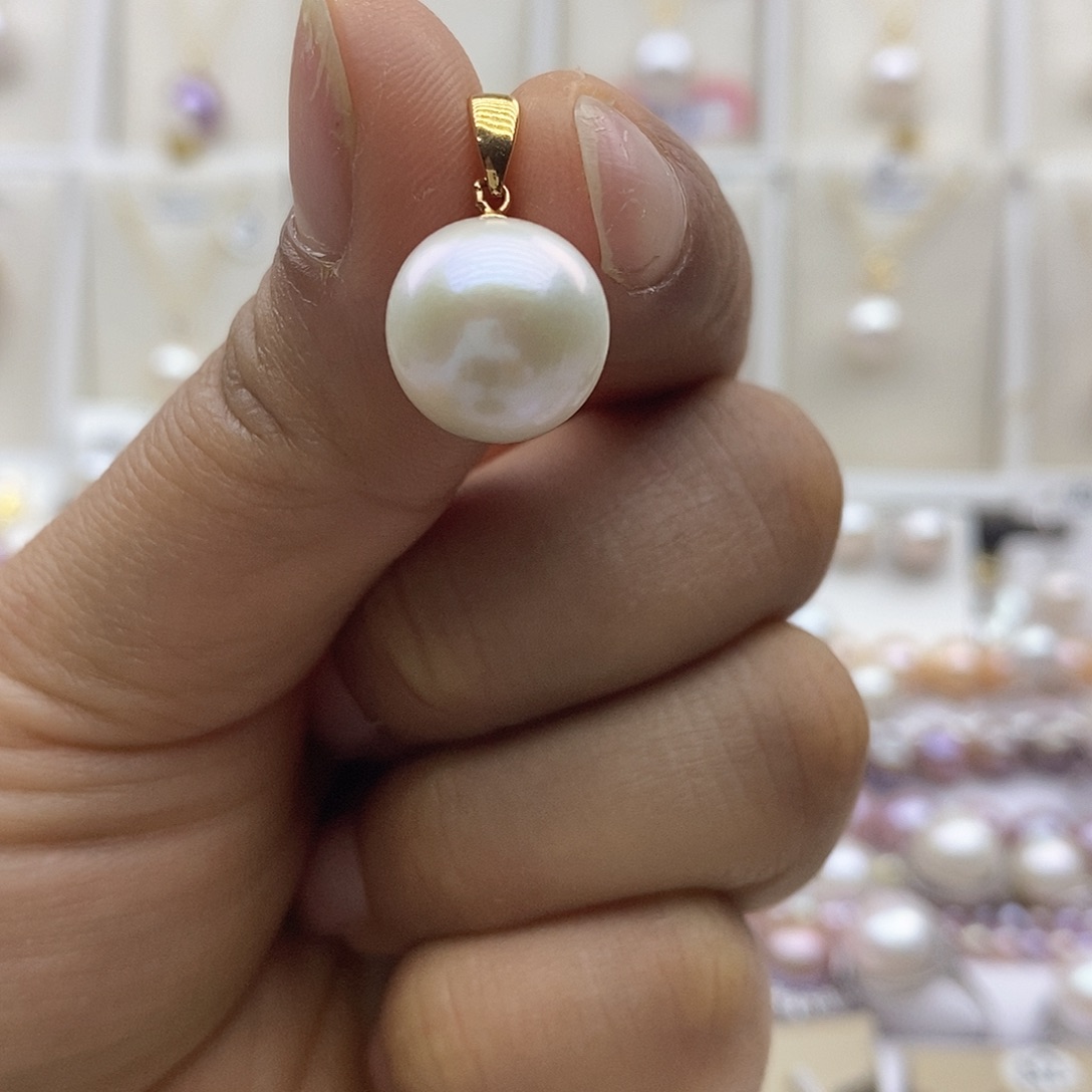 淡水珍珠吊坠(赠链)银S925镶嵌