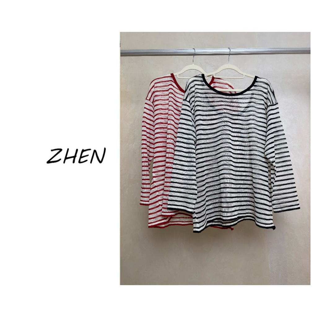 【ZHEN】25K00669 2025新款修身显瘦气质小众设计师款长袖T恤打底