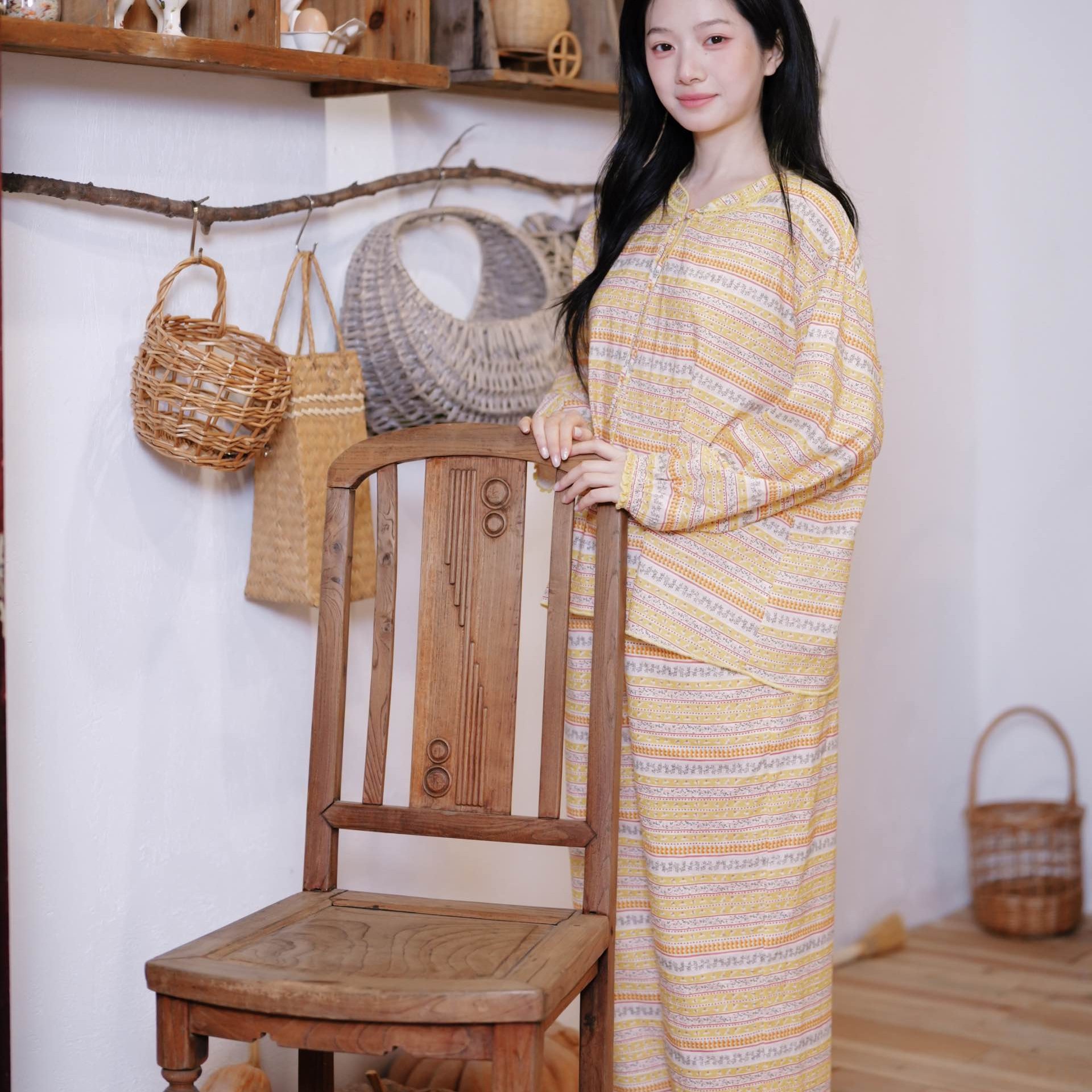 【小薇专属】261-195朵朵可可纯棉家居服套装春夏舒适女士睡衣