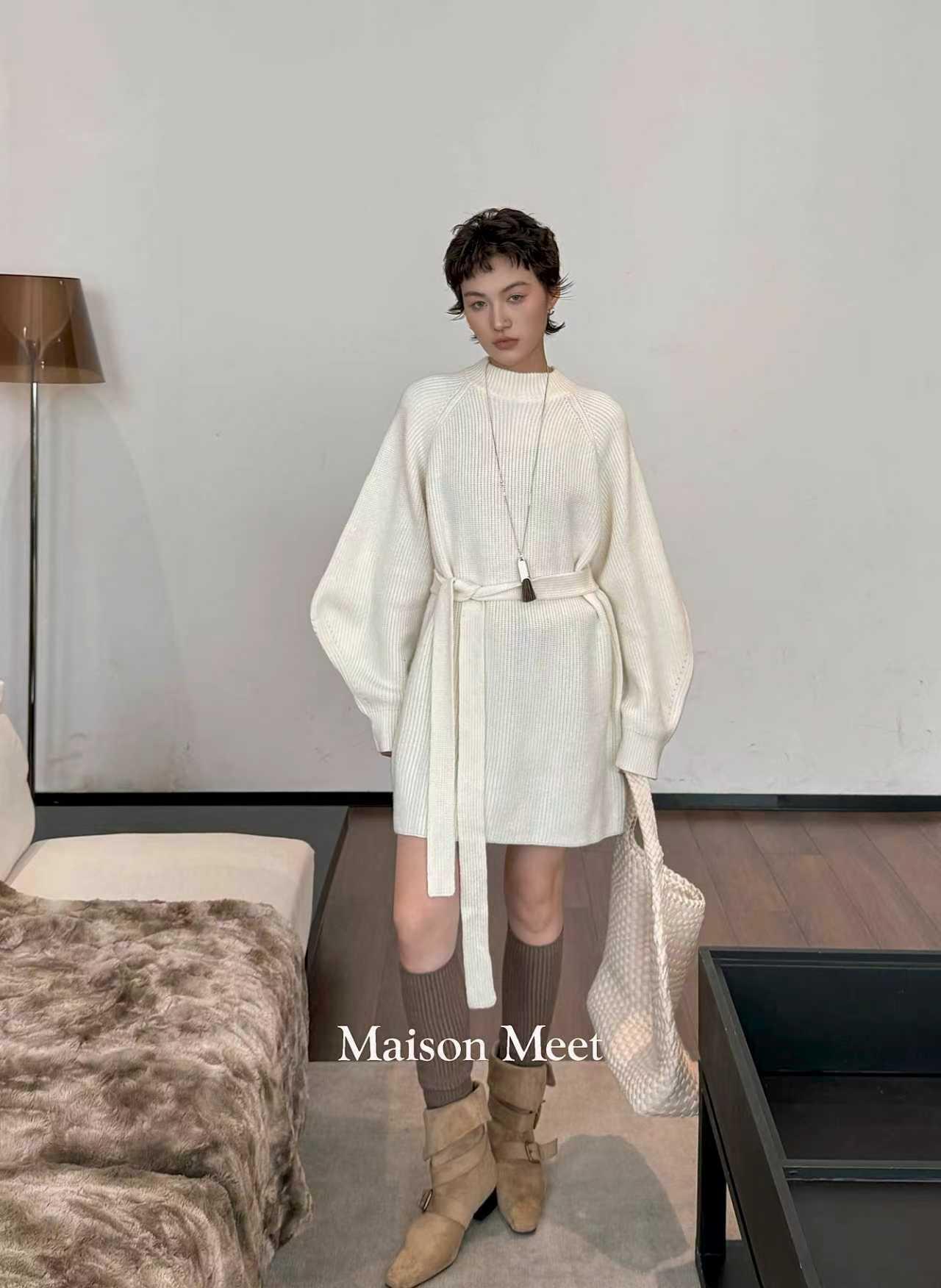 杨杨 梅森-6106混纺Y毛连衣裙