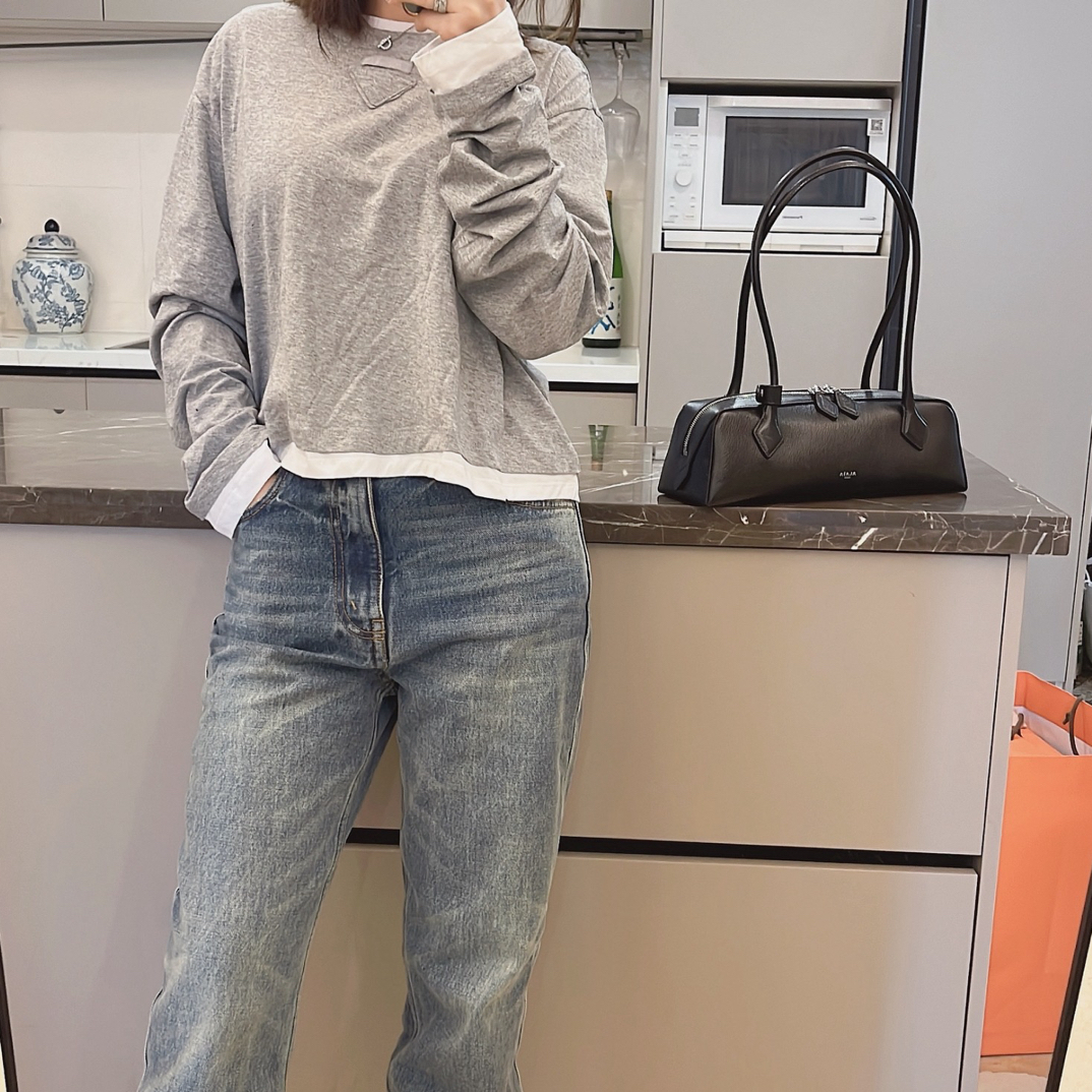 25极简百搭灰T长袖