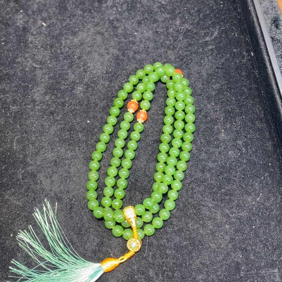 和田玉颈饰银S925镶嵌