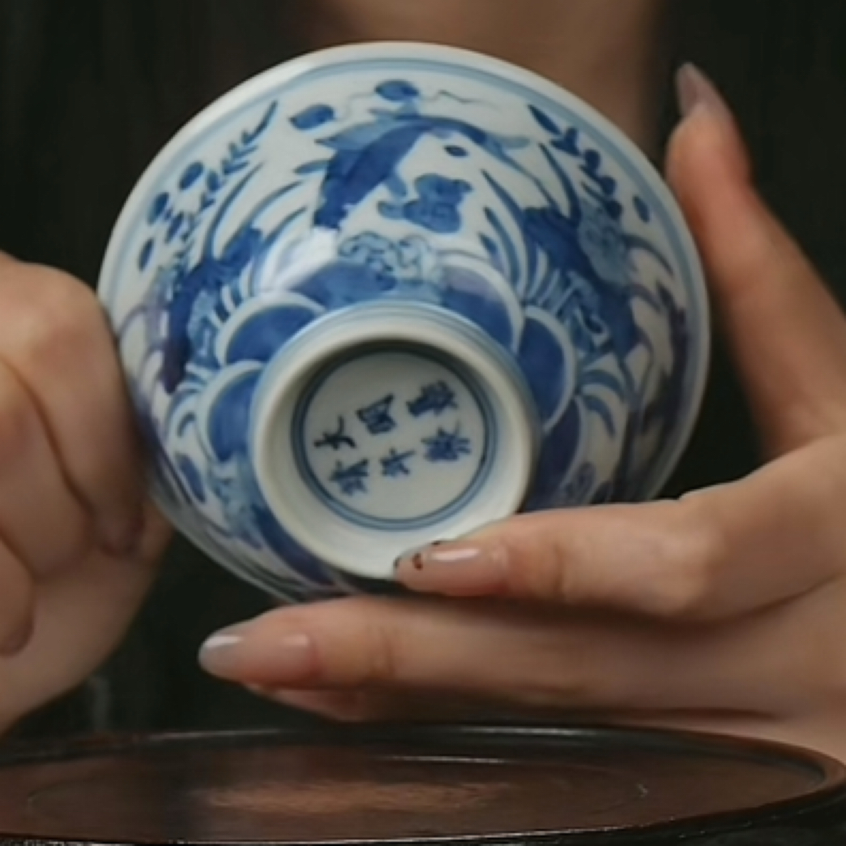 Y青花鱼藻纹杯