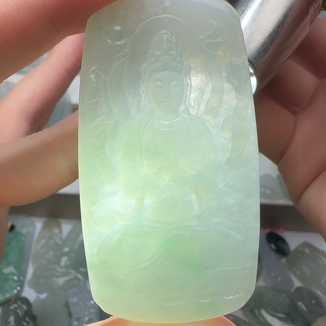 翡翠未镶嵌颈饰天然缅甸翡翠千手