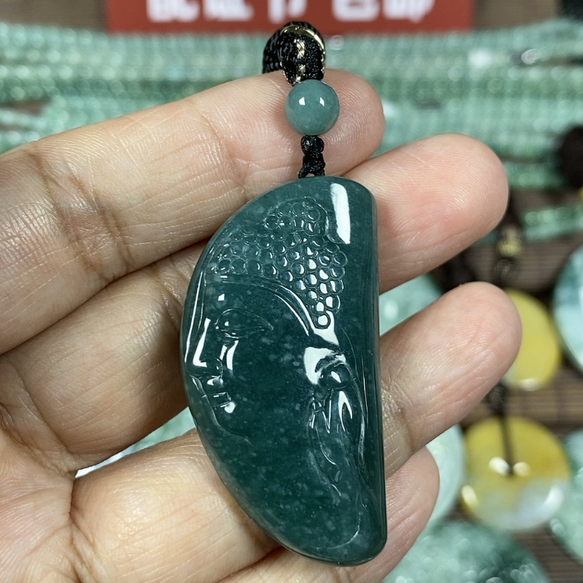 【闪购商品】翡翠颈饰未镶嵌玉吊坠翡翠玉佛头牌
