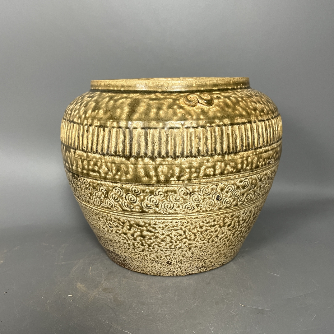 越窑瓷器刻花纹摆件工艺品陶瓷