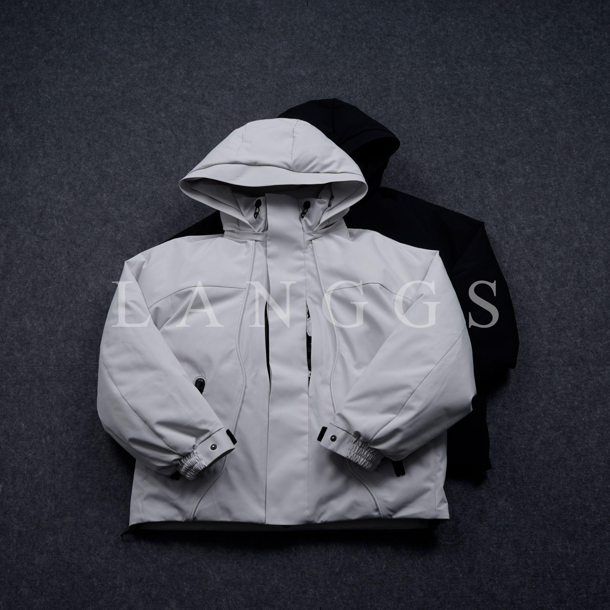 LANGGS&浪叔 25冬季防风功能面料鹅绒服连帽冲锋衣羽绒服-85081