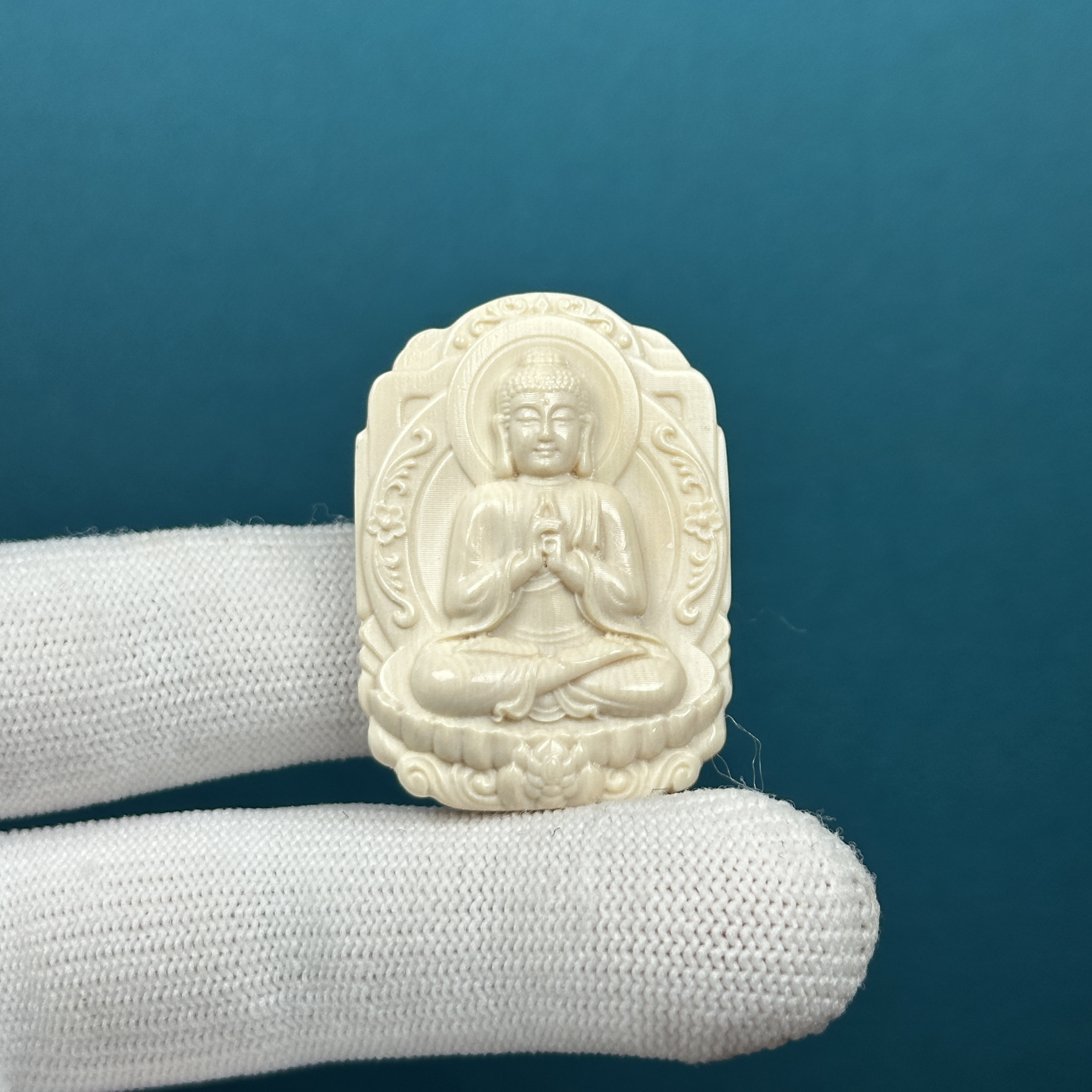 H99-29天然猛犸牙 阿弥陀佛 28*38*8.6mm支持复检假一罚十