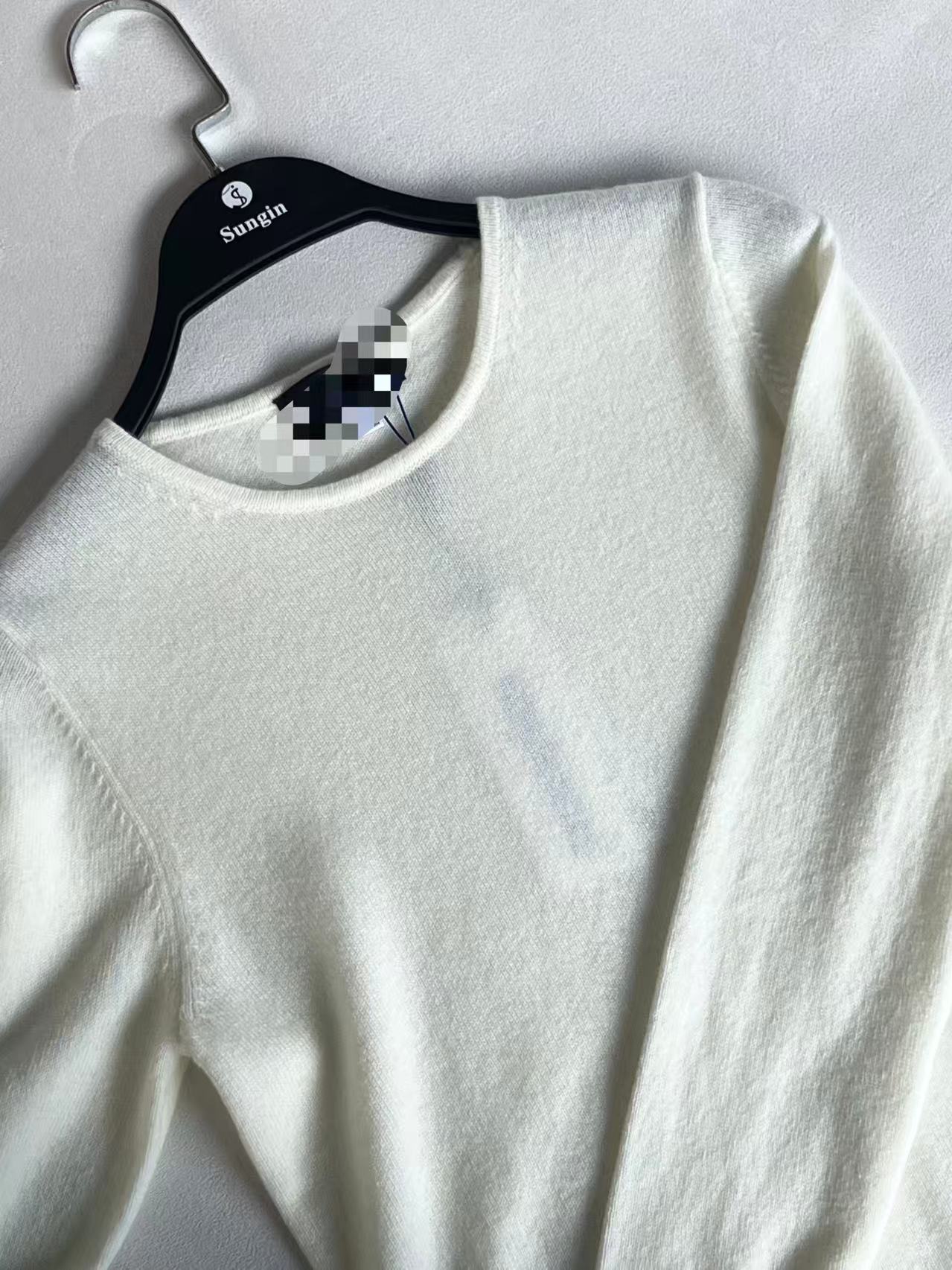 342-女款纯色毛针织衫-L324117059圆领