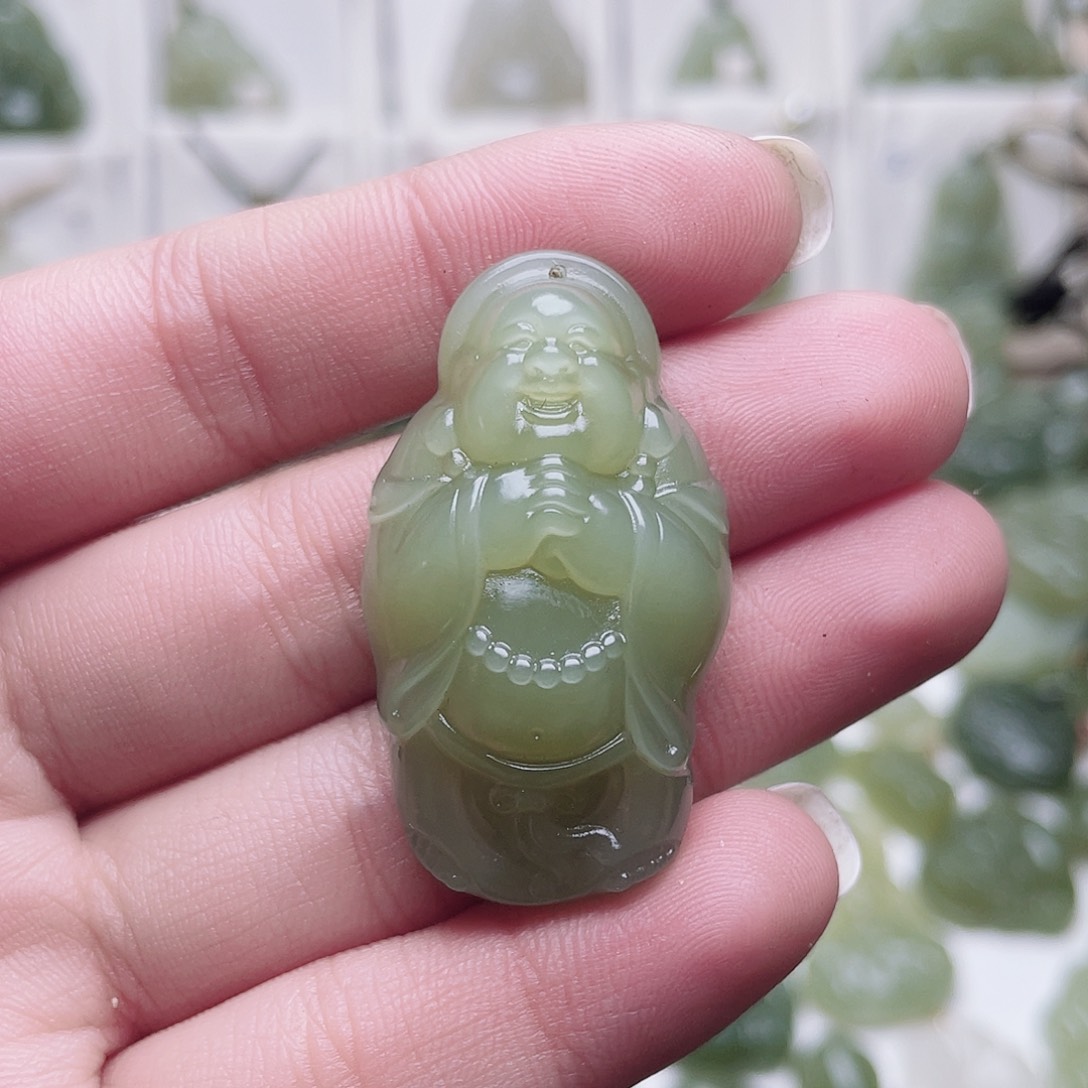 和田玉颈饰18K金镶嵌