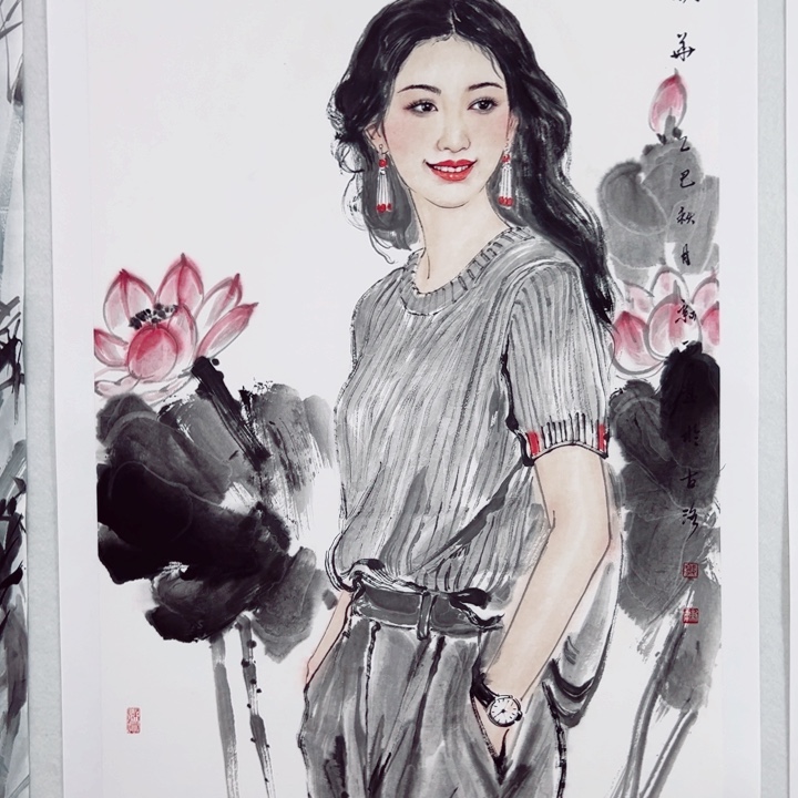 国画郭新雨老师写实人物画