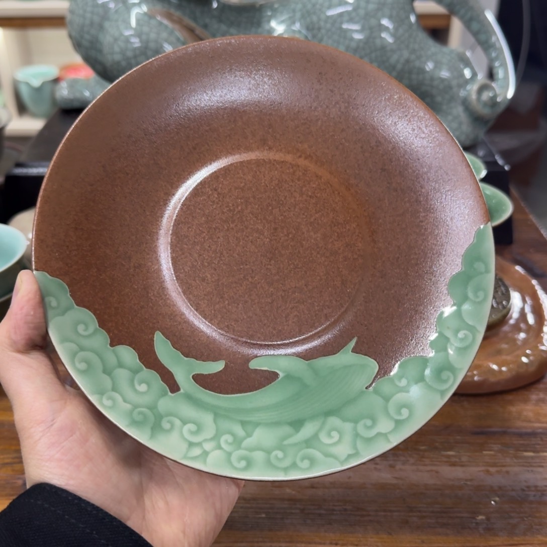 龙泉青瓷茶具微瑕6828